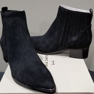 Marc-Fisher-miYOMMI-Black-Suede-Booties-Size-8M  M